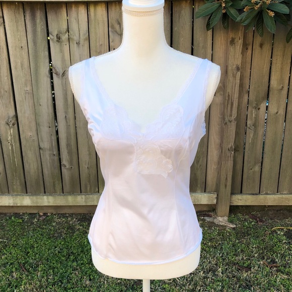 Komar Vintage White Nylon Lace Camisole Tank 34 - Picture 7 of 7